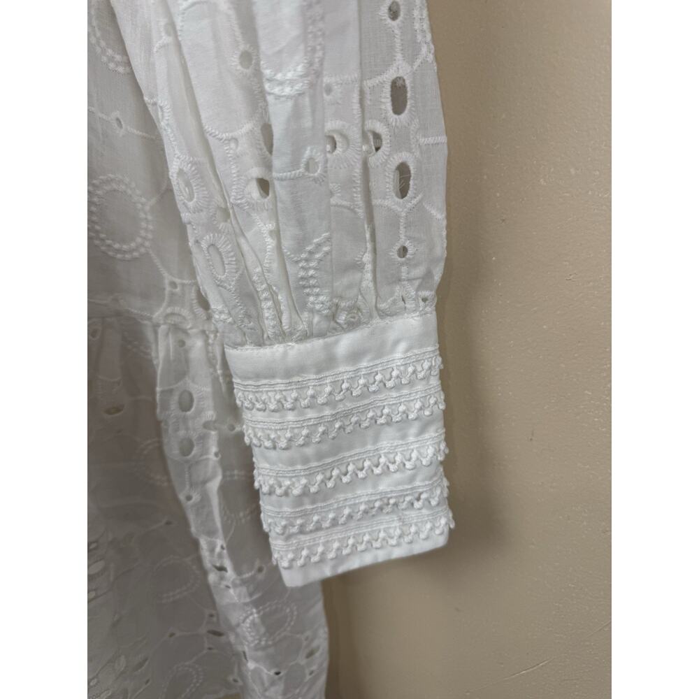 Asap Fashion Group Women’s S White Eyelet Lace Boho Victorian Mini Dress NWT - Picture 5 of 16